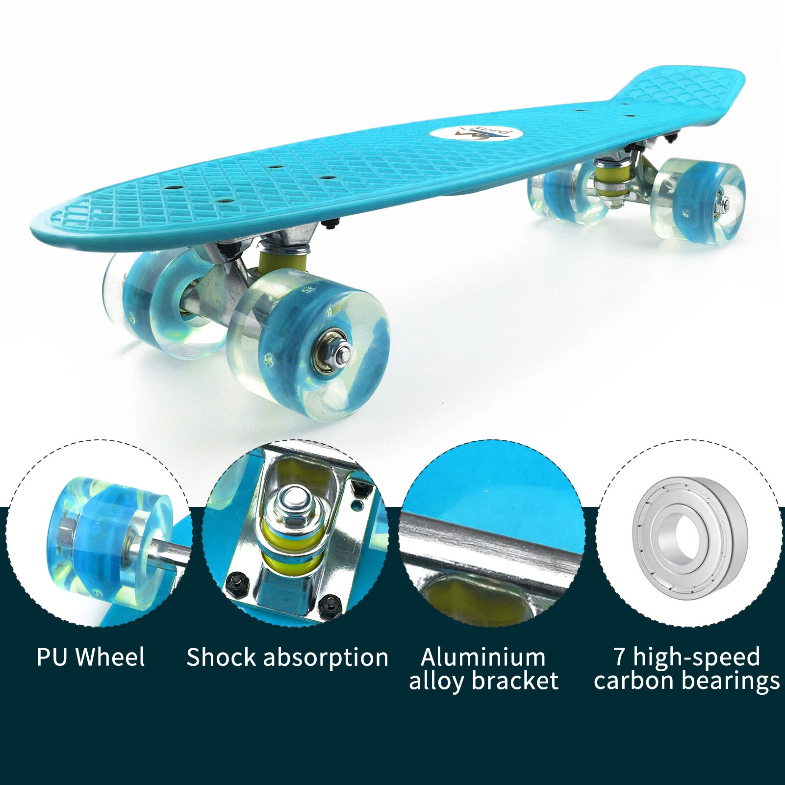 22 &#39;&#39;Skateboard mit Farbige LED Räder Blinkende Räder Skateboard Für freundlicher Jungen und Mädchen