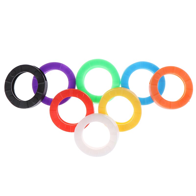24/32pcs Round Soft Silicone Hollow Multi Color Rubber Soft Keys Locks Cap Key Covers Keyring Elastic Case: 32pcs