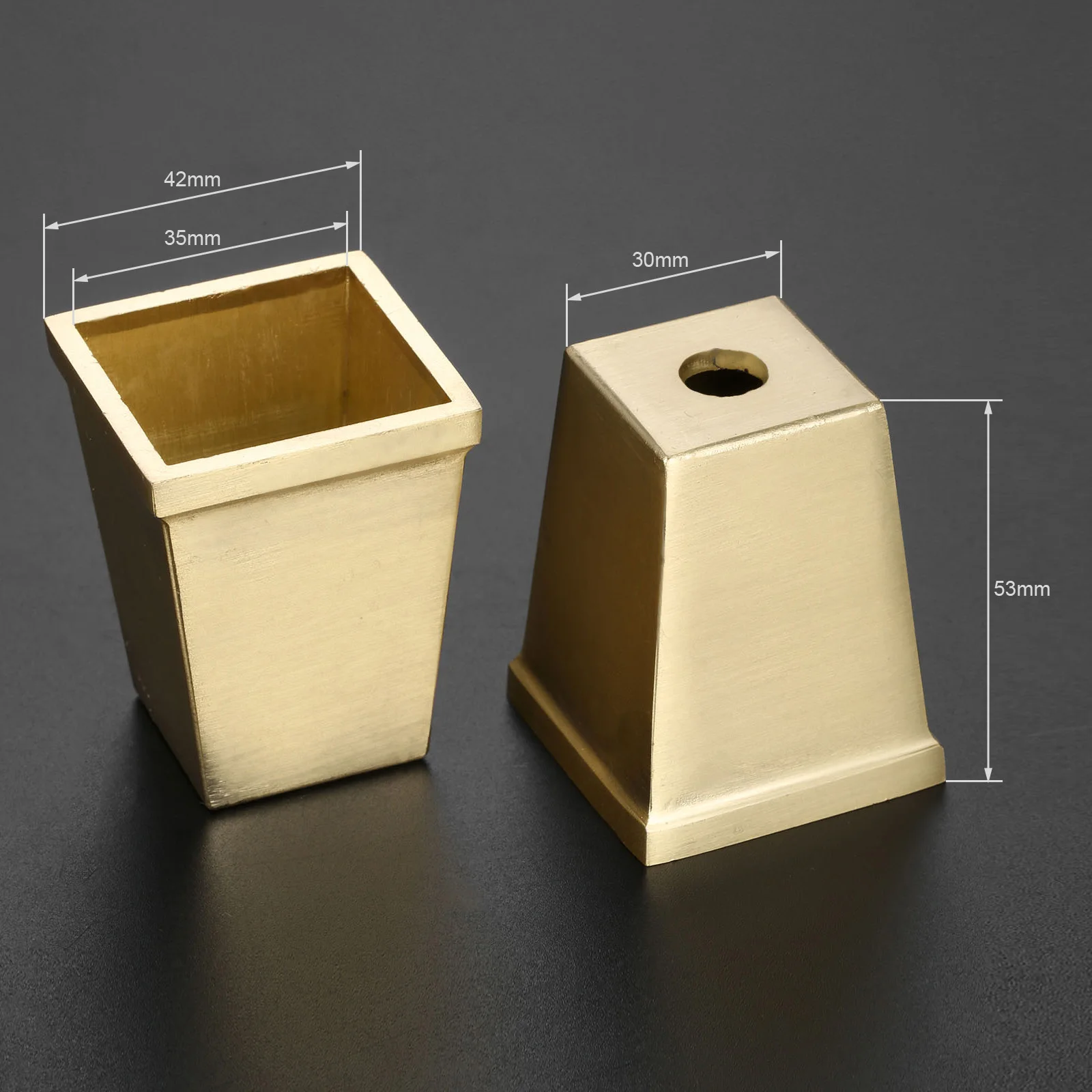 Couvercle de pied de meuble, pointe en cuivre massif, couvercle de pied de Table et de chaise en laiton massif, protecteur de décor, coussinet de sécurité inférieur, 20-42mm, 1 pièce: WHITE