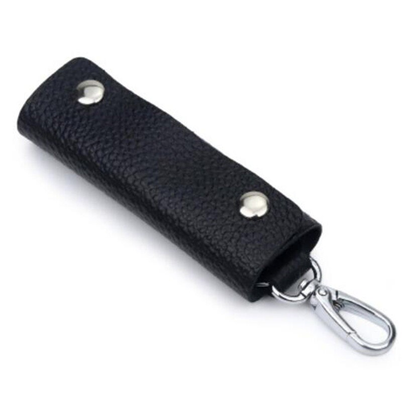 Men Key Holder Housekeeper Leather Car Key Wallets Keys Organizer Women Keychain Covers Zipper Key Case Bag Unisex Pouch Purse: Black B