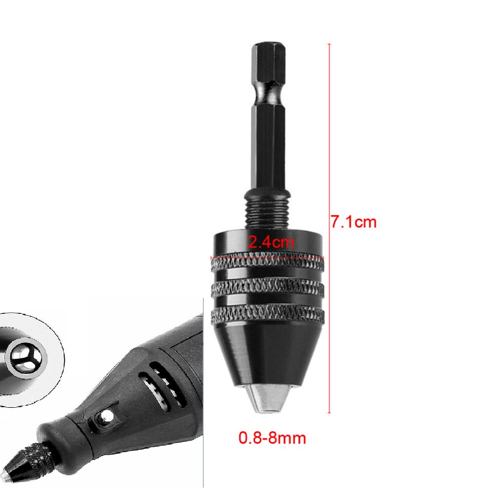 Mini mandrin de perceuse sans clé 0.3-8mm auto-serrant mèches de perceuse électrique outils de fixation de la pince 1/4 &quot;tige hexagonale convertisseur à changement rapide