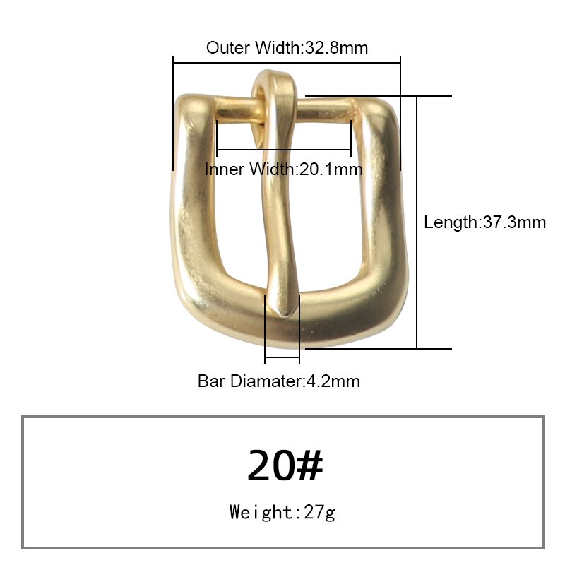 WUTA Solid Brass Belt Buckle Pure Copper Women Men&#39;s Pin Buckle Manual DIY Leather Craft Hardware-Various Size: 020