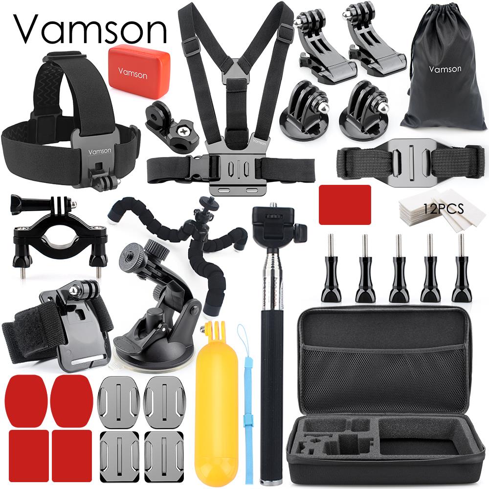 Vamson for Gopro hero 7 6 5 accessories set for gopro kit mount for SJ4000 hero 4 3 2 Black for SJCAM M10 for SJ5000 case VS74: VS74