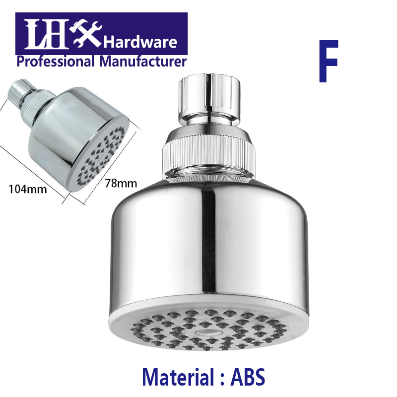 Hotel Bathroom Showerhead ABS Plastic Top Spray Single Rain Shower Head Round Chrome Finish Showerhead LHX XY102 F: F