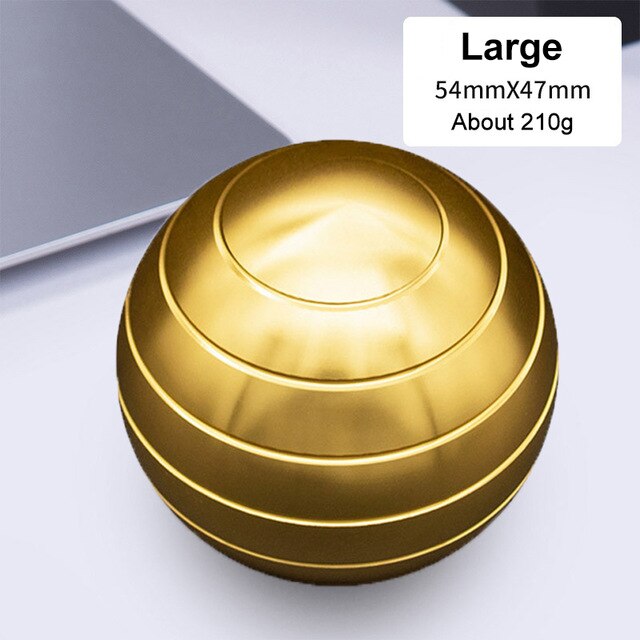 Mini Desktop Gyro Revolving Decompression Ball Desk Office Decor Art Toy Fidget Spinner Rotary Stress Relief Tabletop Ball Toy: L Gold