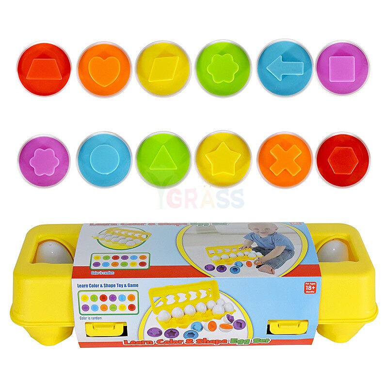 Dinosaur egg baby toy puzzle game early education matching toy learning fruit color shape sorter children toddler kids: Shape