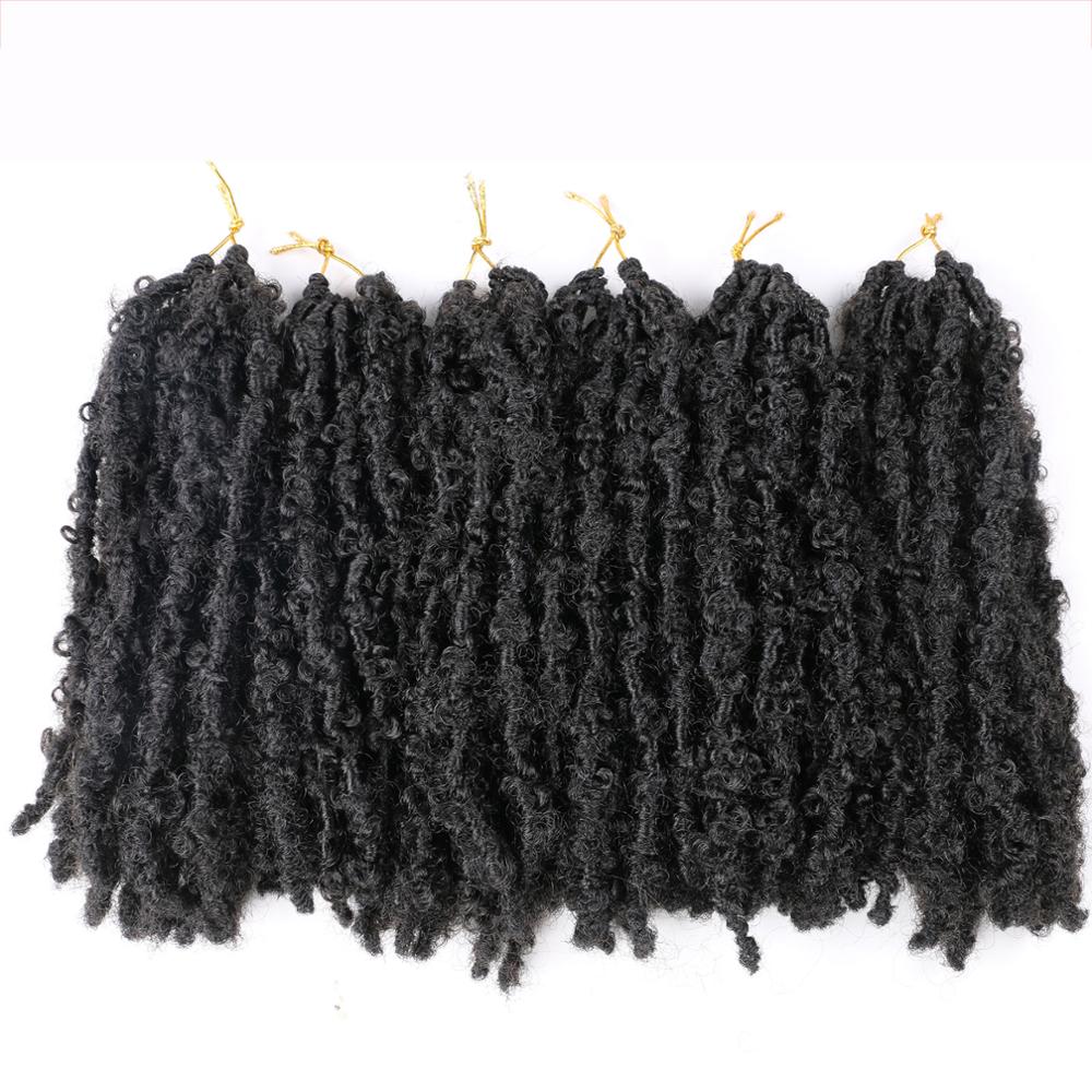 Flyteng Butterfly Loc Crochet Hair For Black women 12 Inch Pre-Looped Distressed Locs Crochet Braids