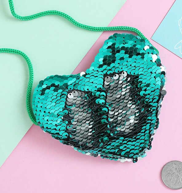 Vrouwen Mode Meisje Schouder Paillette Tassen Dames Crossbody Schouder Hart Mini Tassen