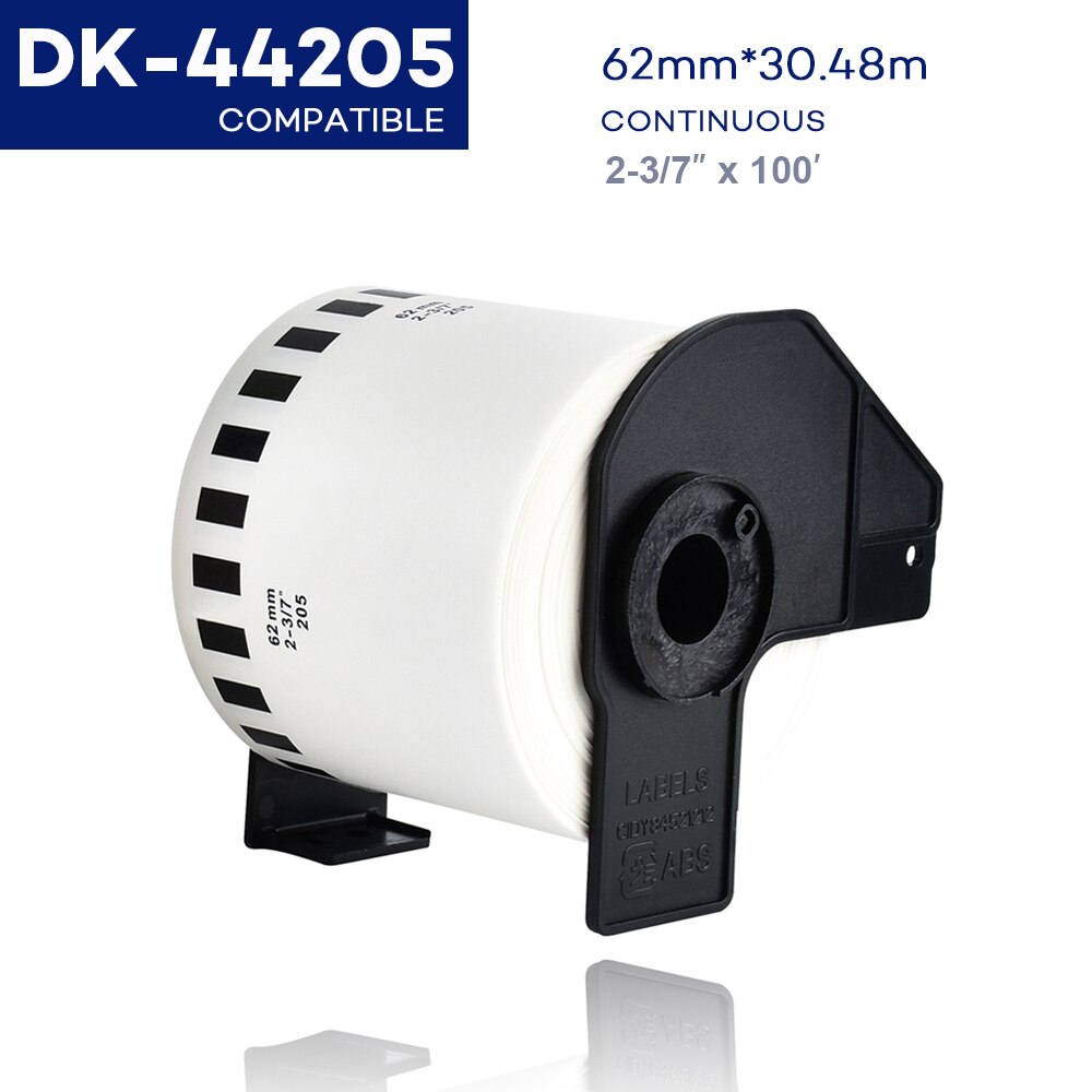 DK 1Roll Series Thermal Paper Compatible for Brother Label Printer White Paper DK22205 DK-22205 DK-11201 DK-11208 DK-11204: DK-44205