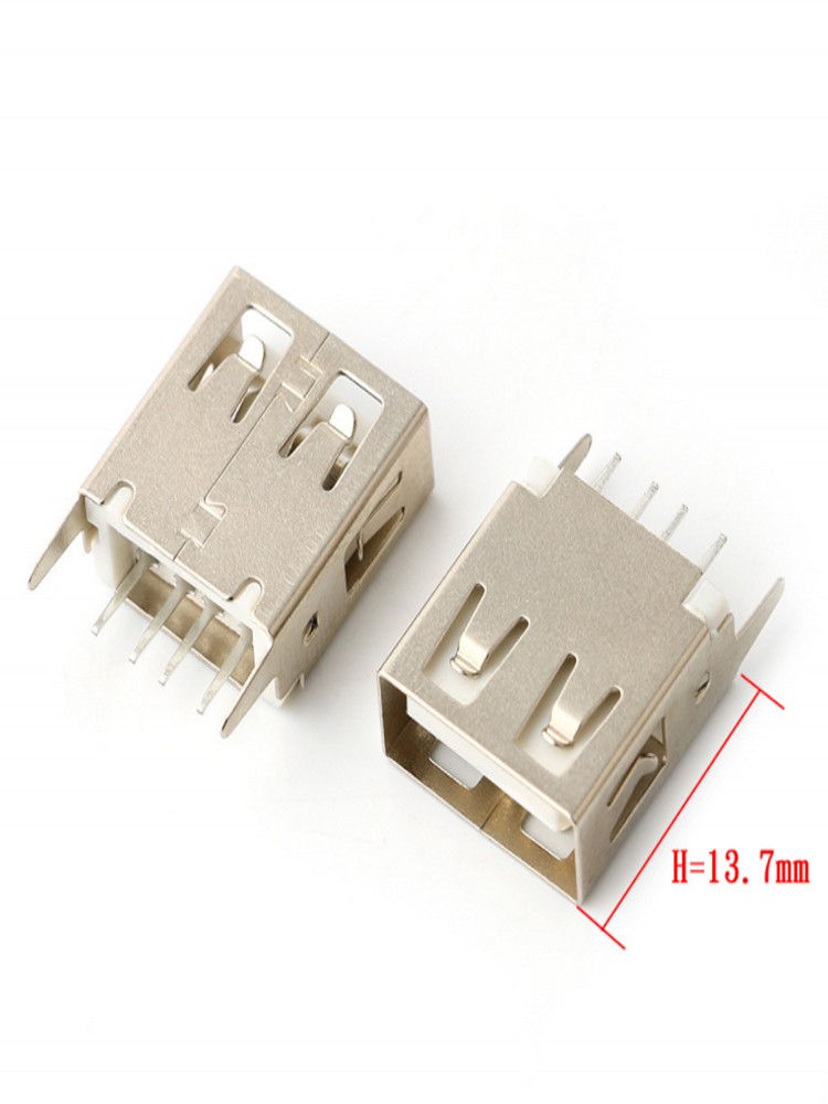 Prise USB Type A Femelle Verticale à 4 Broches, 100mm, 15mm, 180mm, 13.7mm, 17.5mm, Wild USB, 19.6 PCs, 20.5: Gris foncé