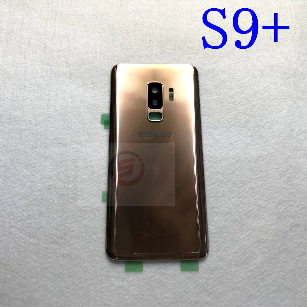 S9 Rear Battery Door Case For Samsung Galaxy S9 Plus G960F G965F Back Glass Housing Cover + Adhesive +Camera Glass Lens Frame: S9 Plus Golden