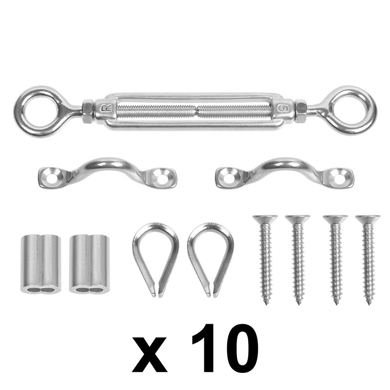 Heavy Duty Stainless Steel Cable Railing Kits for 1/8‘’ cable wire rope Balustrade Kit with Jaw Swage Fork Turnbuckle