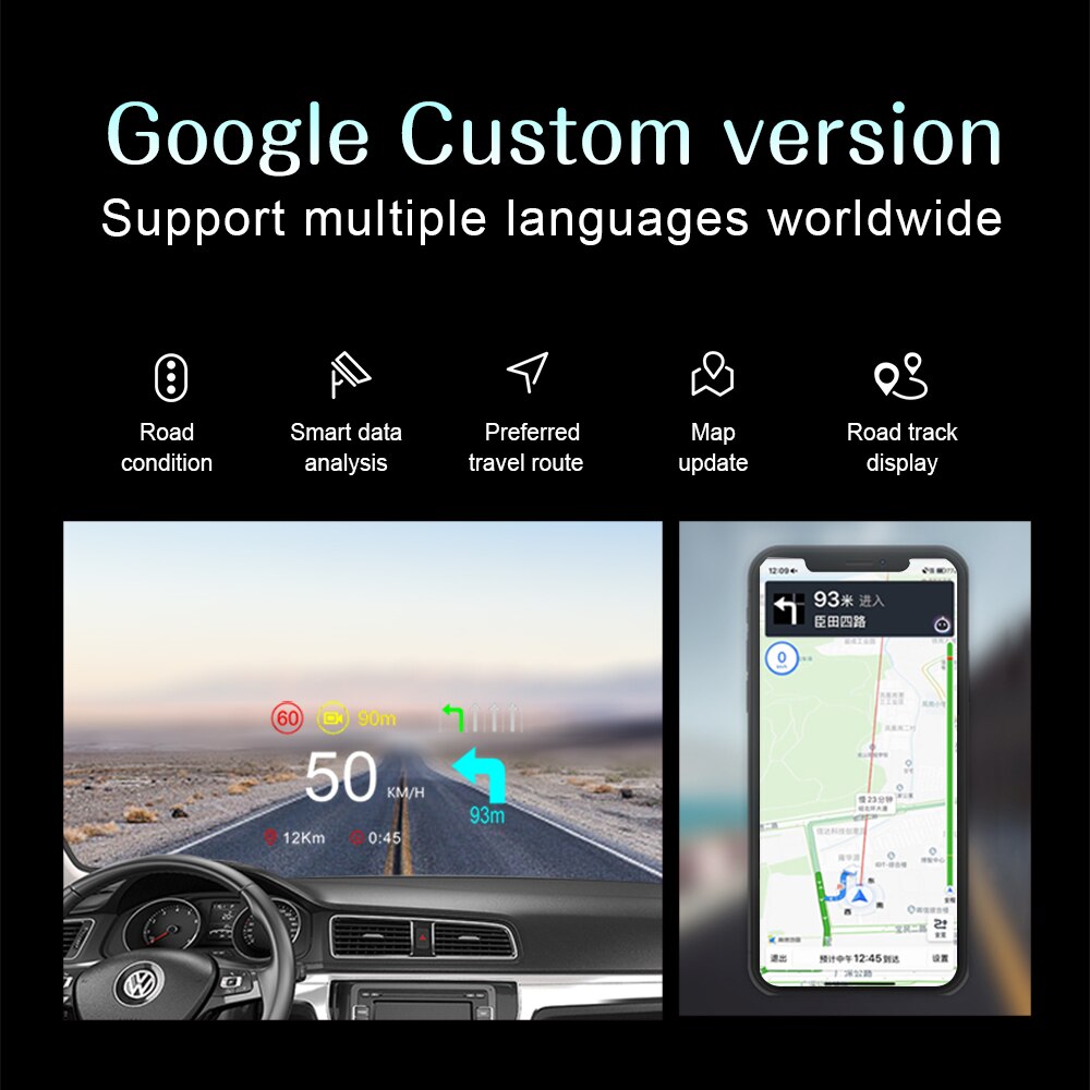 Auto Navigation Kopf hoch Anzeige HUD OBD2 + GPS Dual Modus Windschutzscheibe Projektor MPH Tacho Wasser Öl Temp RPM Clever Auto System