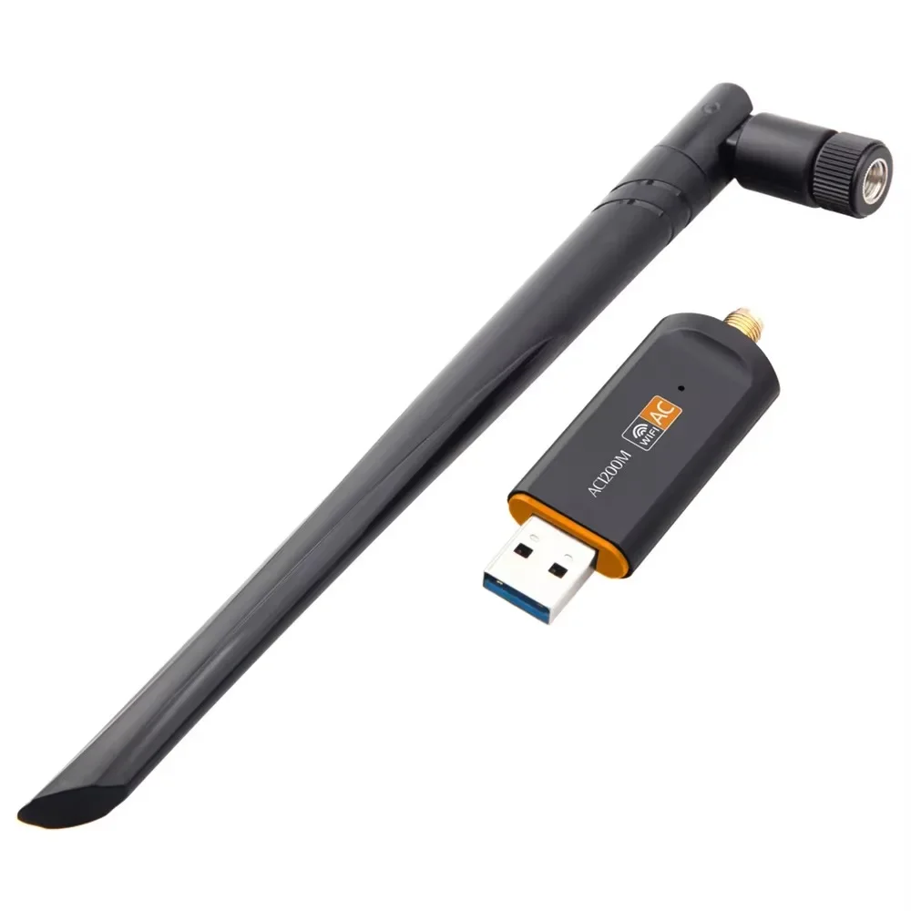 1200Mbps Wifi Usb Adapter Wireless wifi Dongle with 5dB Antenna PC Computer Network Card Receiver Dual Band: Default Title