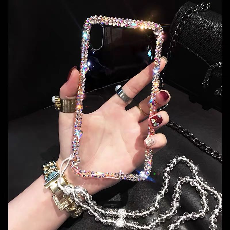 Di lusso di Bling di Cristallo Bello di Diamanti di Strass 3D cassa del telefono morbida per iphone X XR XS 11PRO MAX 7 8 più trasparente funda copertura