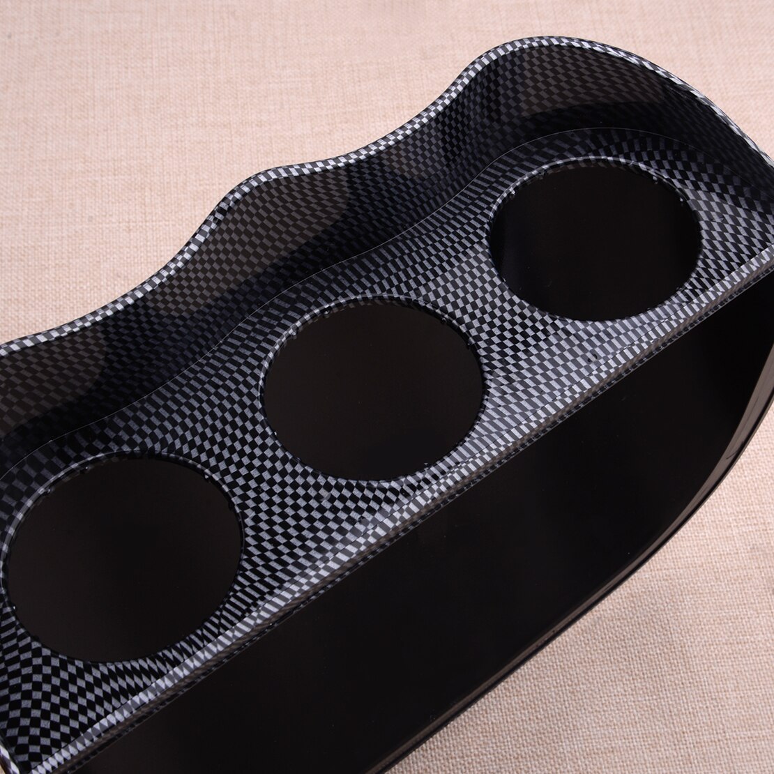 52mm Triple Gauge Pod Holder - Carbon Fiber Look, 3-Hole Pillar Mount For Left Side Dash