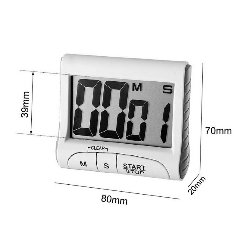 LCD Digital Display Timer Multifunctional Portable Kitchen Timer With Alarm Clock & Countdown Memory Function Cooking Timer