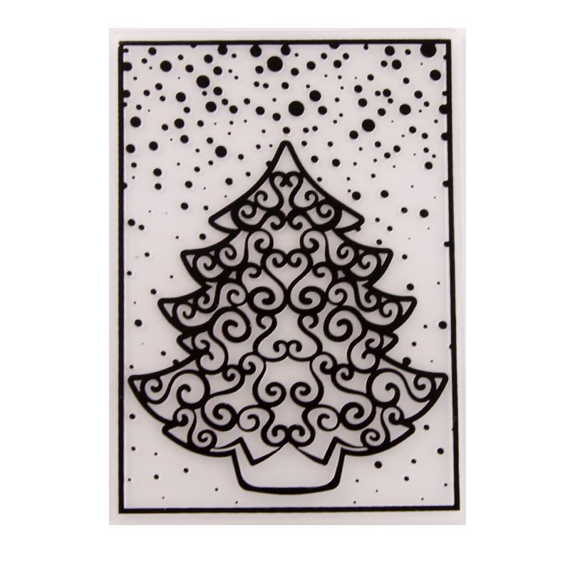 Árbol de Navidad de plástico DIY relieve carpetas para bricolaje álbum de recortes papel arte/tarjeta haciendo suministros de decoración