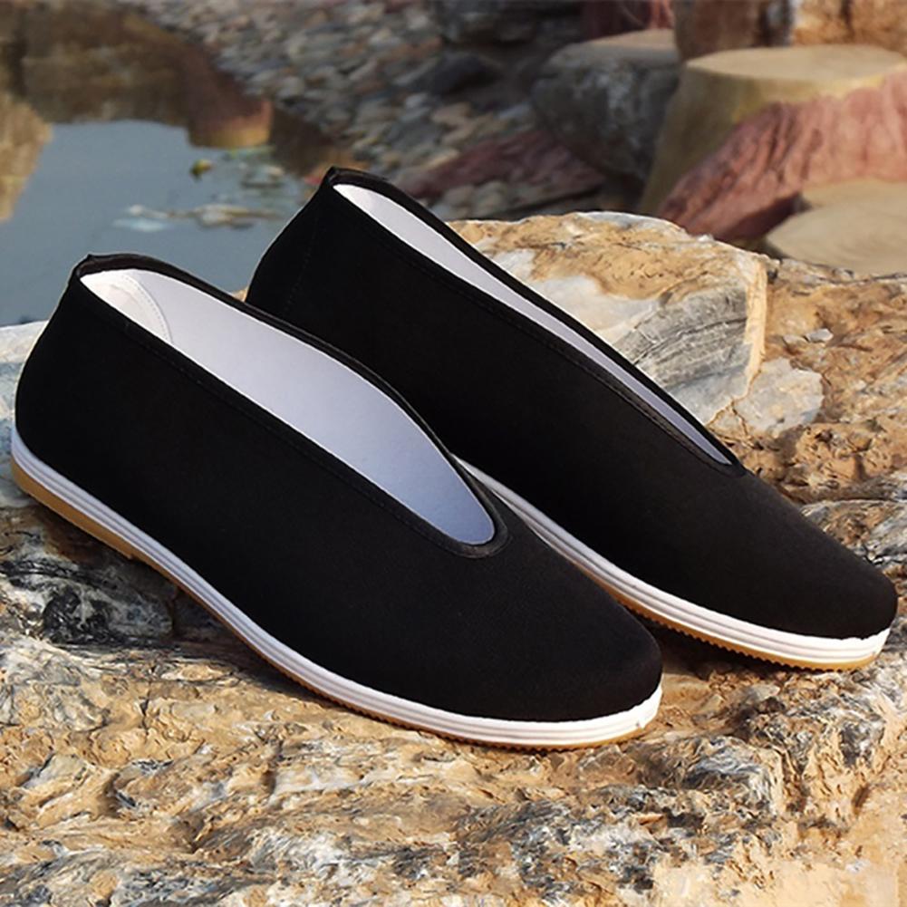 Zapatos tradicionales chinos de Kung Fu para hombre, calzado de tai-chi de algodón negro, zapatos informales de tai-chi de tela de algodón de Beijing antiguo, zapatos deportivos
