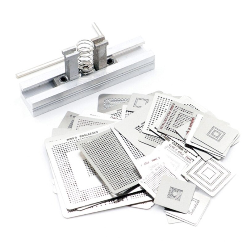 90MM BGA Reballing Station Stencils Template Holder Foxture Jig with 29Pcs Universal Stencis PCB Chip Soldering Repair