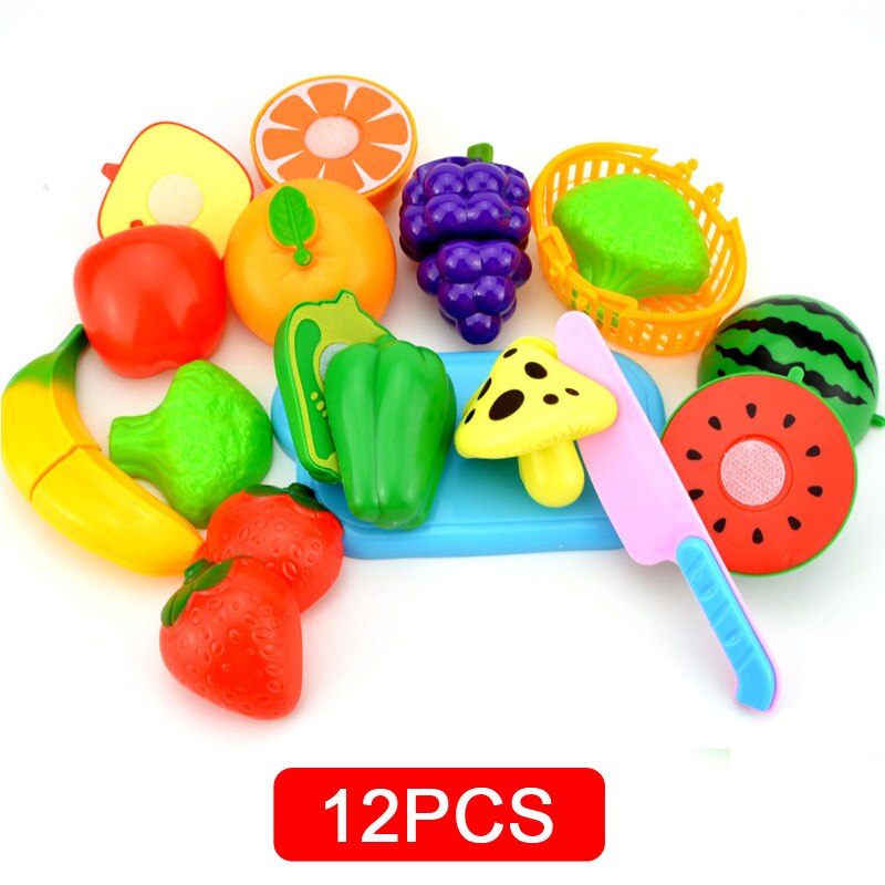 Children Kitchen Pretend Play Toys Cutting Fruit Vegetable Food Miniature Play Do House Education Toy for Girl Kid: A1201