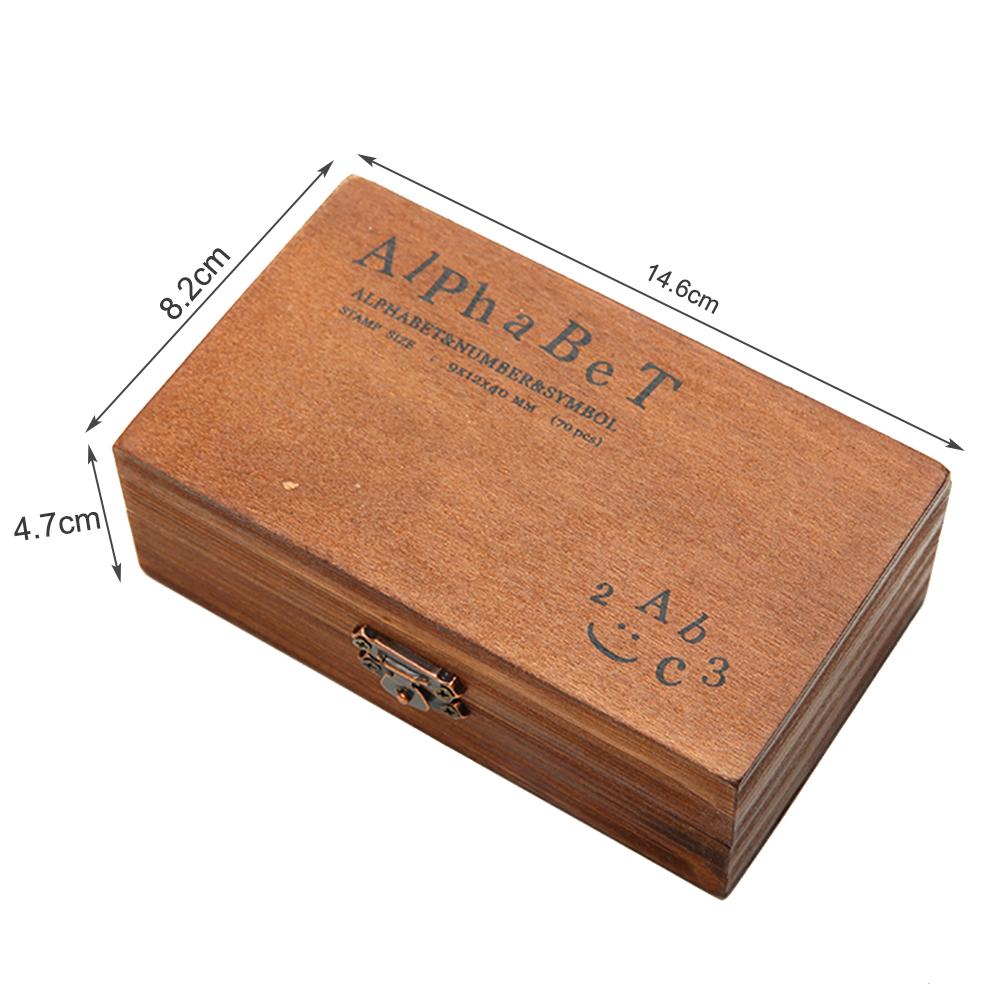 Assorted Stamp 70Pcs/Set Wooden Numbers English Letters Dates Alphabet Stamps Diary Paper Decor Office School Supplies