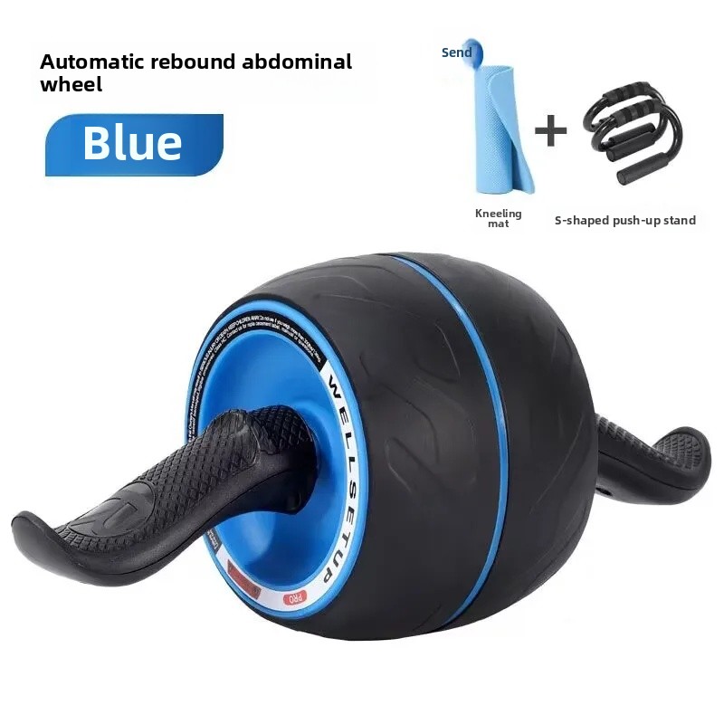 Roda abdominal de salto automático uso doméstico equipamento de treinamento muscular abdominal exercício silencioso perda de peso rolos abdominais nós: Preto