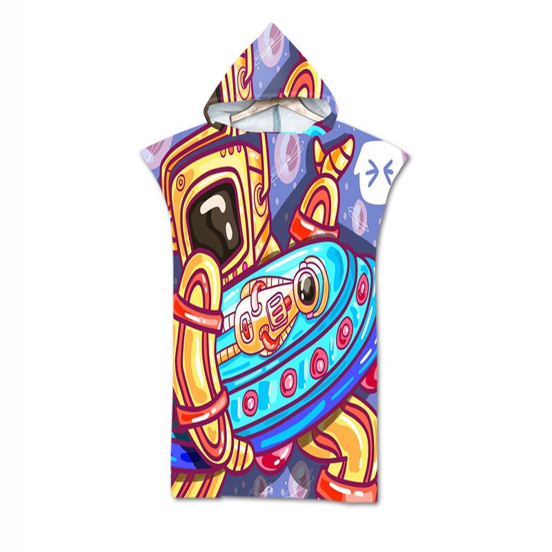 Bata de baño con capucha de microfibra para adultos, Toalla de baño con estampado geométrico de Graffiti de animales, ropa de playa para nadar y surfear