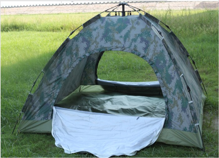 Outdoor automatic tent manual four person double single camouflage beach camping camping troop tent