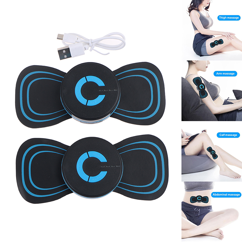 1Set Mini Electric Shoulder Neck Massage Pad Cervical Vertebra Waist Arm Leg Massager Lightweight Adjustable Easy Transparent