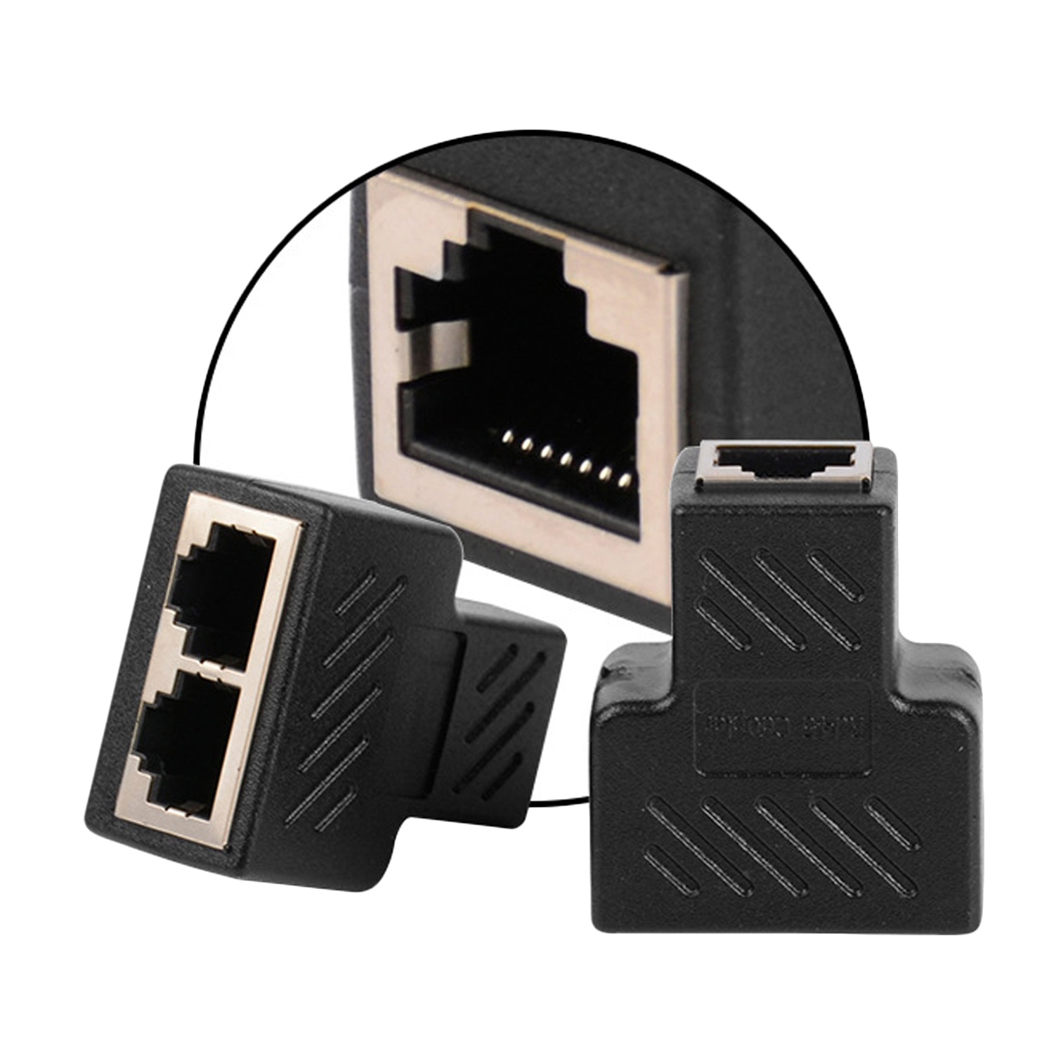 1 to 2 Way LAN Ethernet Network Cable Splitter Adapter RJ45 Female Splitter Socket Connector Adapter For Laptop