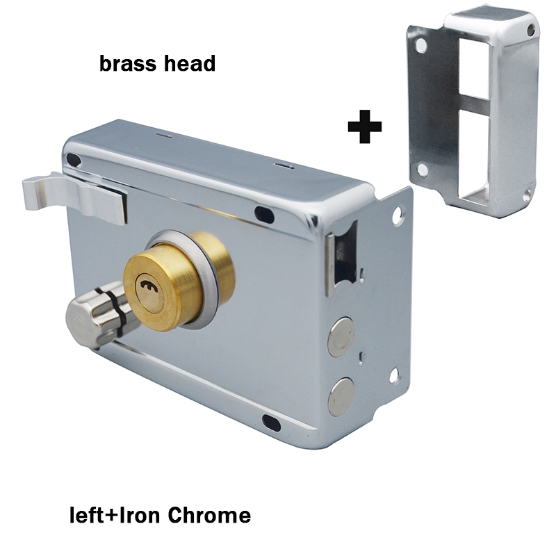 Stainless Steel Modern Rental House Door Lock Multifunctional Family Living Room Wooden Door Indoor Office Anti-theft Door Locks: Brass head left-1