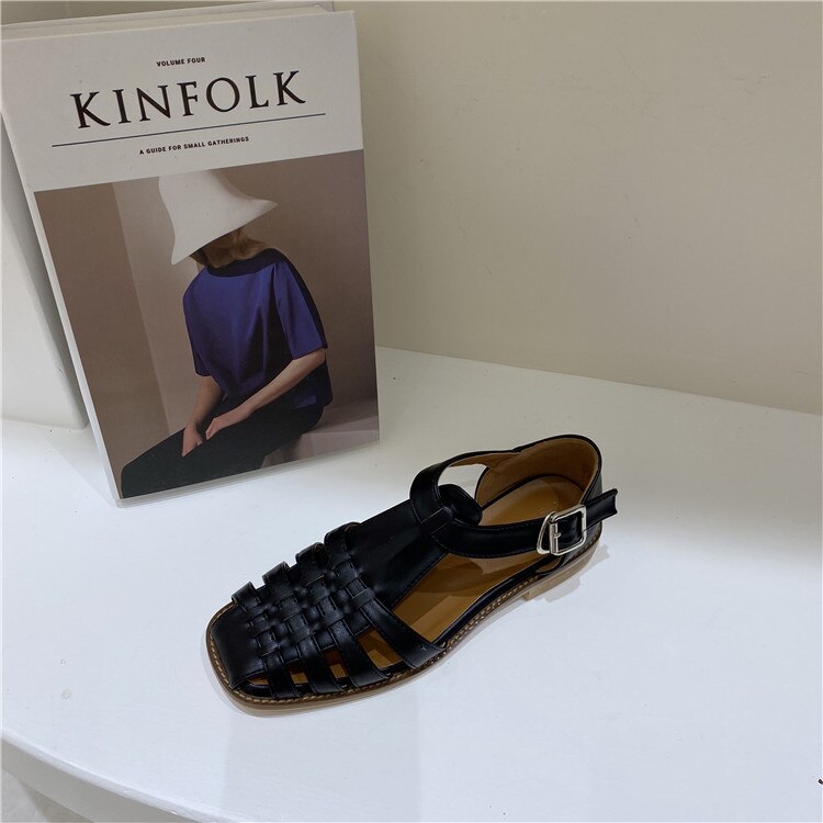 Vrouwelijke Sandaal Comfort Schoenen Voor Vrouwen Ademende Gesloten Teen Sandalen Vrouwen Schoenen Dames Comfort Blok Retro Gladiator