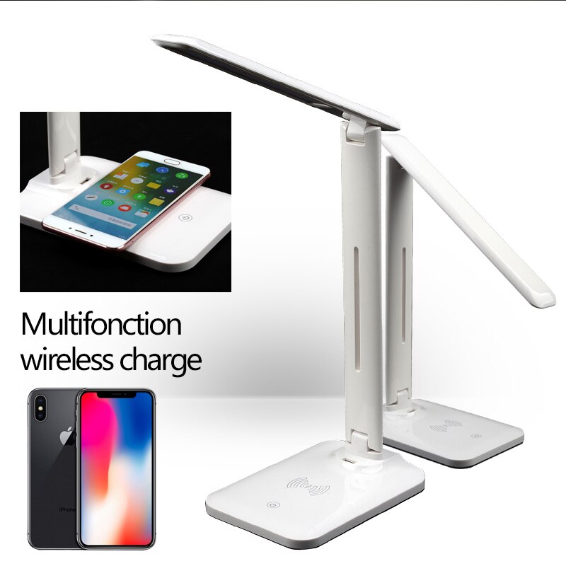 10W QI kabellos-ladegerät Führte Schreibtisch Lampe Luminaria Multifunktions LED Tisch Lampe für IPhone 8 Plus samsung s10 s9 huawei Kamerad 20 RS: Ursprünglich Titel