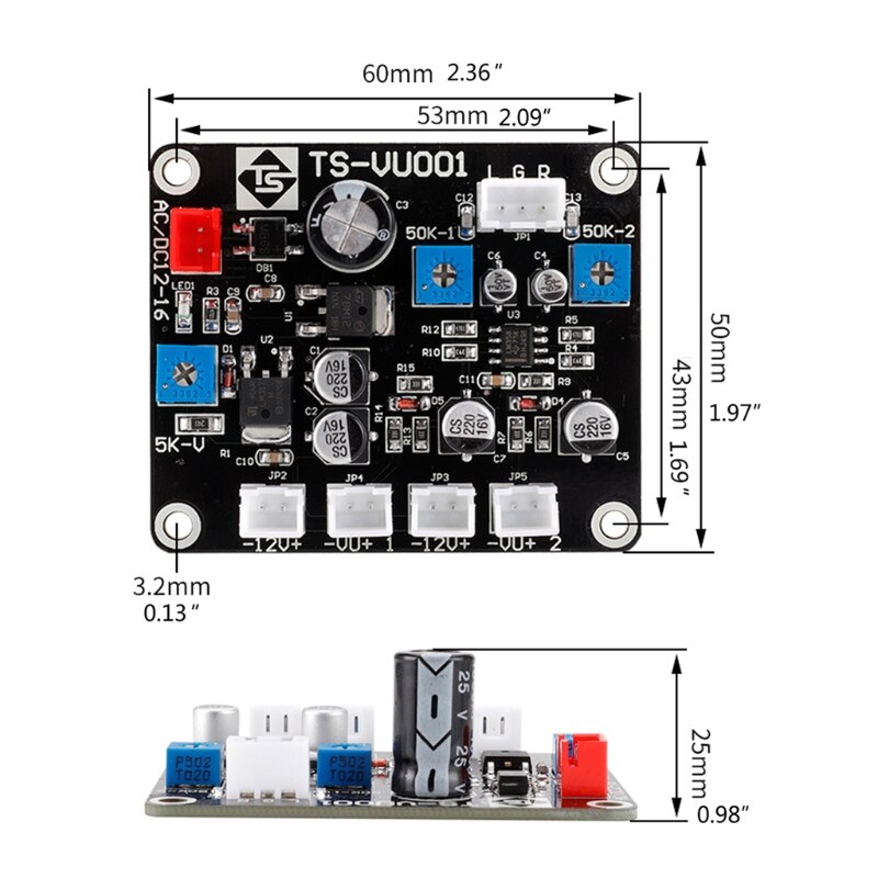 1 ensemble VU mètre TN-90A amplificateur de puissance panneau Audios niveau DB mètre avec carte pilote, rétro-éclairé, TS-DB90A-2Q 960uA