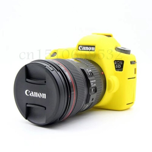 Funda de silicona de goma para cámara CanON 6D, bolsa de goma para cámara 6D, negra, roja, amarilla, Camuflaje