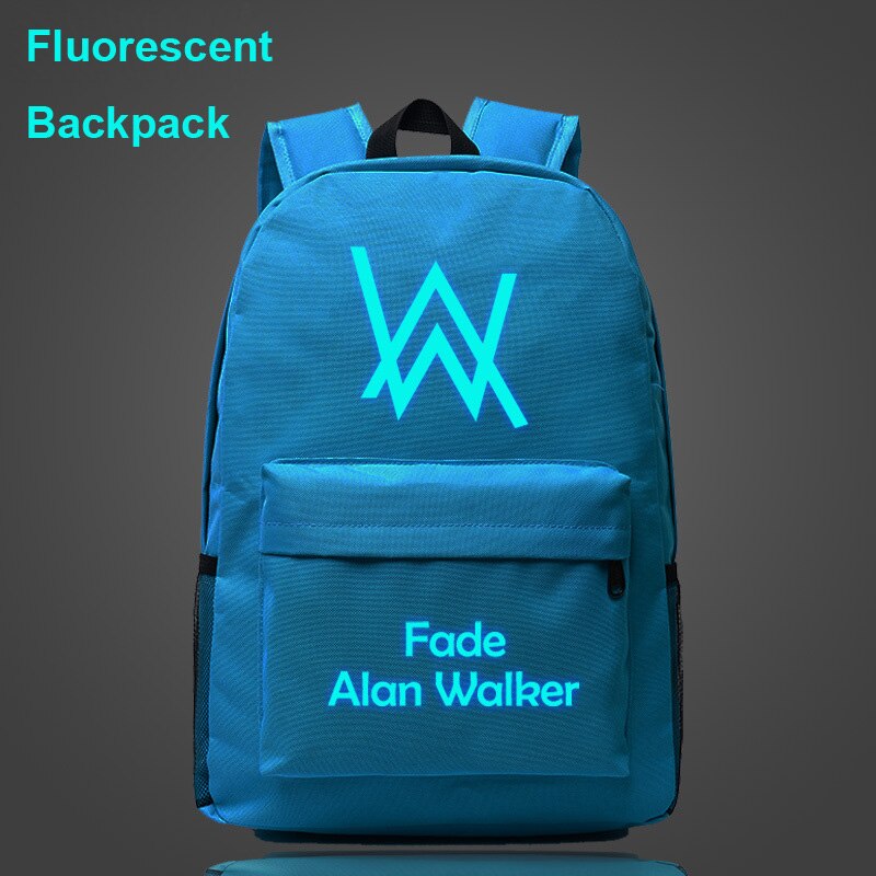 Mochila escolar fluorescente con dibujo de Alan Walker para niños y niñas, morral escolar para adolescentes,: 5322-05