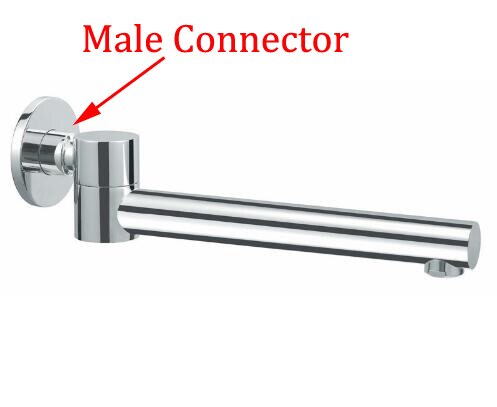 Aodeyi Chrome Solid Bass Vrouwelijke Stopcontact Effen In Wall Mounted Bad Douche Mengkraan Uitloop Filler 05-065: Male Connector