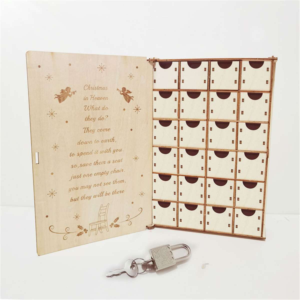 DIY Wooden Advent Calendar Countdown Christmas Party Decor Cabinet Drawers Lockable Chocolate Storage Box Wedding Decoration