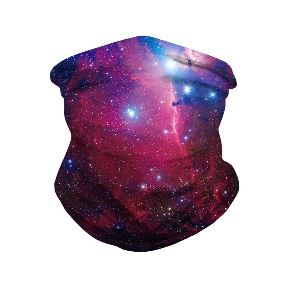 Bandana multidireccional para exteriores para hombre y mujer, bufanda con estampado 3D de cielo estrellado, escalada, senderismo, ciclismo, pesca, protección a prueba de viento para Halloween: BXHA037