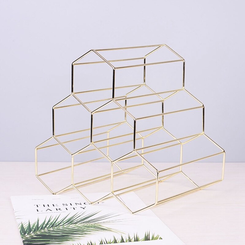 Metal Geometric Wine Rack Nordic Simple Household Grape Wine Rack Restaurant Living Room Bar Cabinet Display