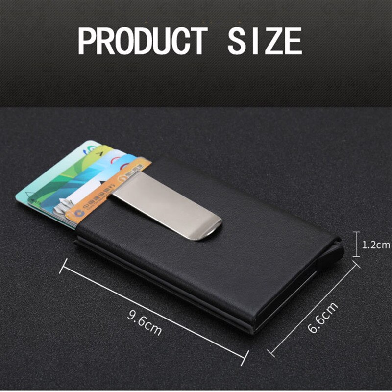 BISI GORO RFID fibra de carbono caja única cartera PU cuero Protector tarjeta de crédito titular Slim Card Case tarjetero hombre