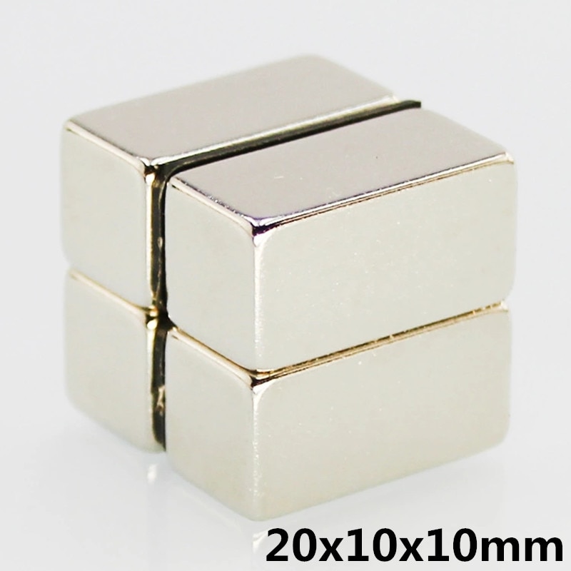 2Pcs 20x10x10mm Neodymium Magneet Blok N35 Permanente Super Sterke Krachtige Kleine Magnetische Magneten Vierkante