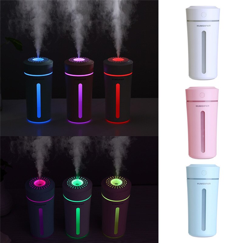Home Simple Mini Humidifier USB Mini Car Purifier Air Diffuser With Colorful Breathing Lights Classic Columnar Humidifier
