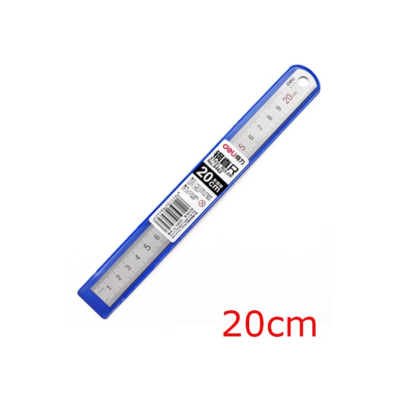 Deli Steel Metal Ruler Silver 15/20/30cm Stainless Steel Straight Rulers Functional Mapping Tool School Office Drawing Supplies: Yellow