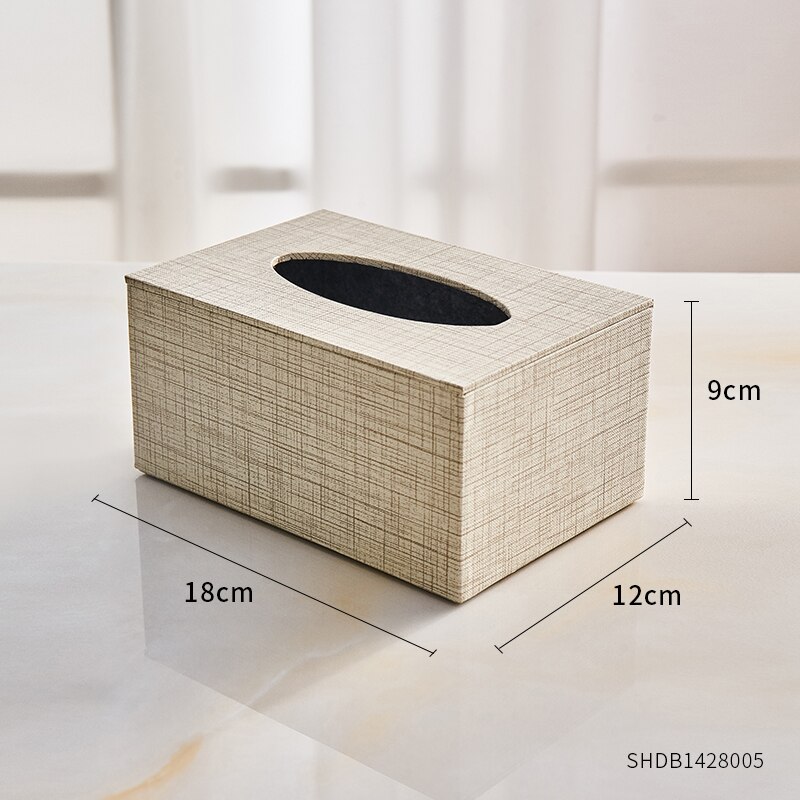 Scandinavische waterdichte tissueboxen kameraccessoires woonkamer salontafel servet papier leer textuur tissuebox