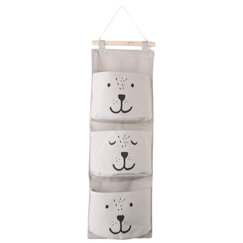 Bolsas de juguete de baño para colgar en la pared organizador de lino para armario, bolsa para niños, juguetes de baño para bebé, libros de cosméticos, artículos diversos: gray