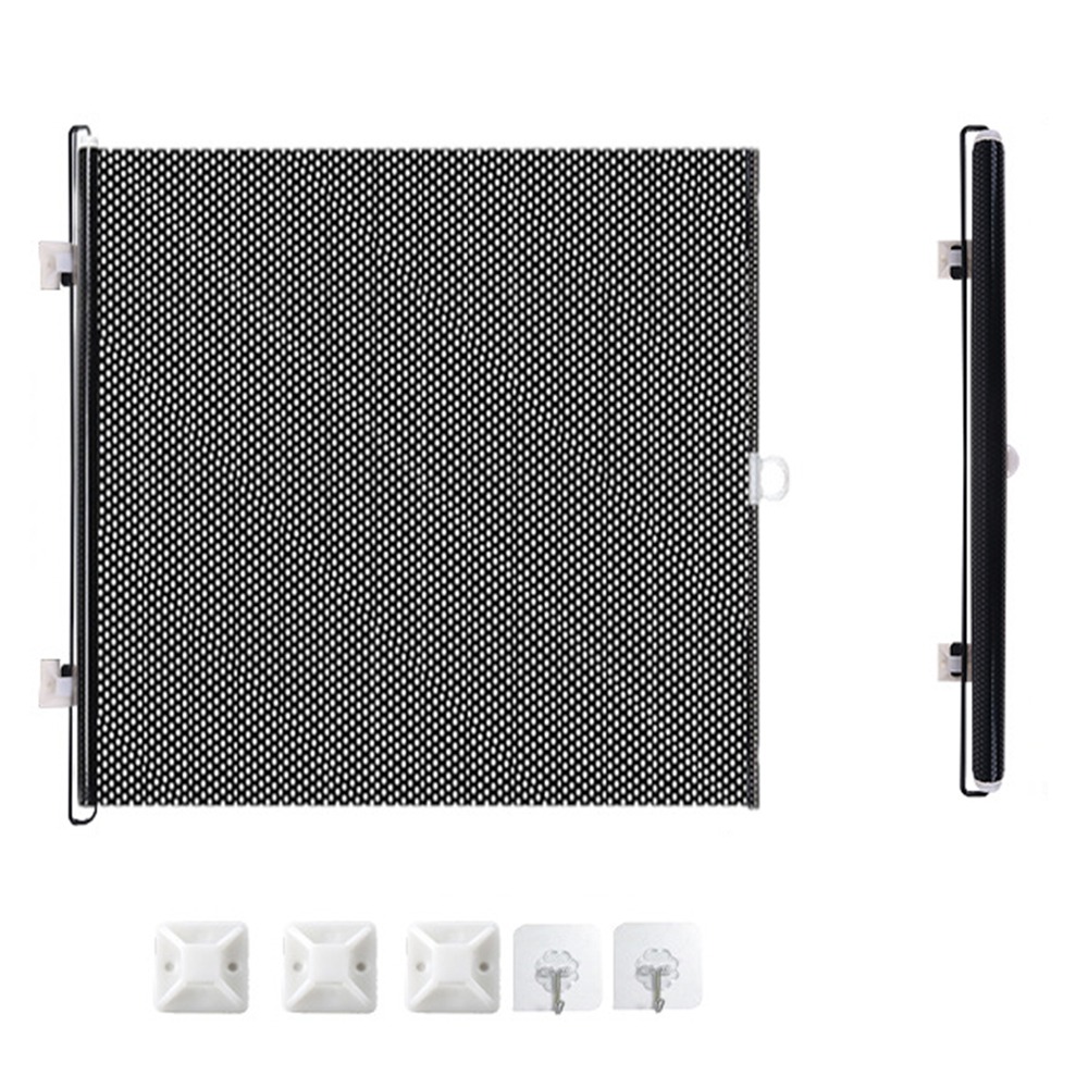 Garde rétractable clôture porte barrière universelle boîtier de sécurité pour animaux de compagnie pliant avec crochet enfant barrière clôtures escaliers: Black