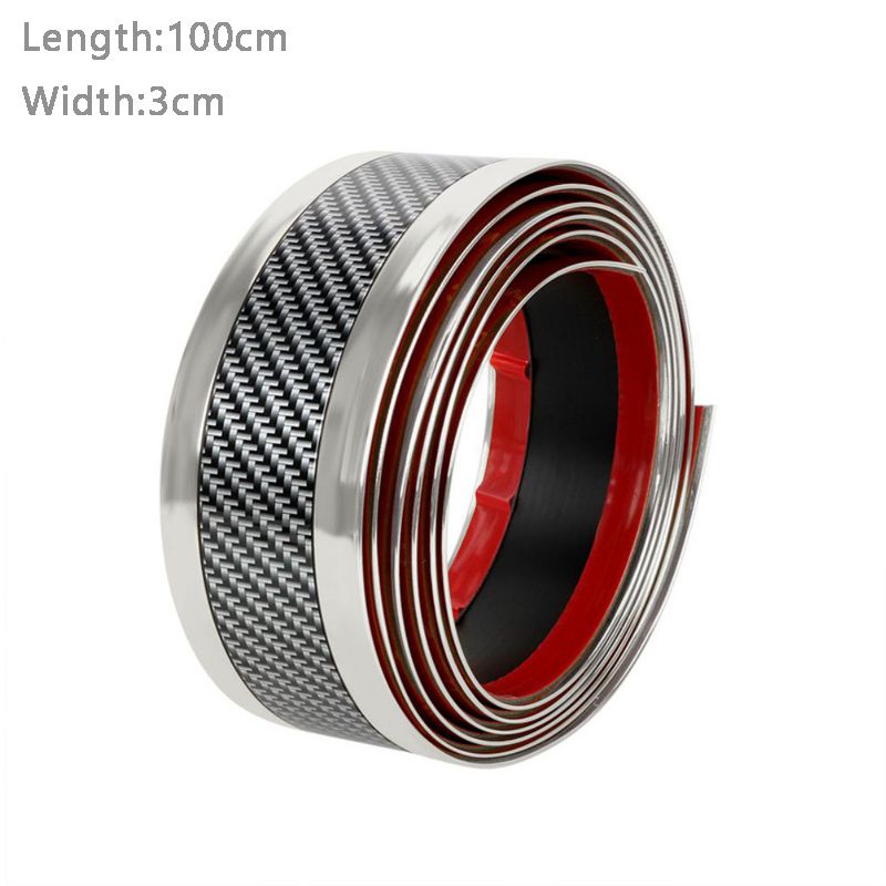 Universal Auto Car Door Protector Rubber Moulding Strip Rubber Threshold Cover Panel Step Protector Sticker Car Styling: 100x3cm  silver