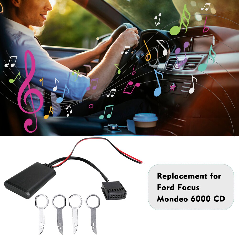 Auto Radio 6000CD Bluetooth Module AUX-IN Kabel Draadloze Audio Adapter Voor Ford Focus Mondeo 6000 CD